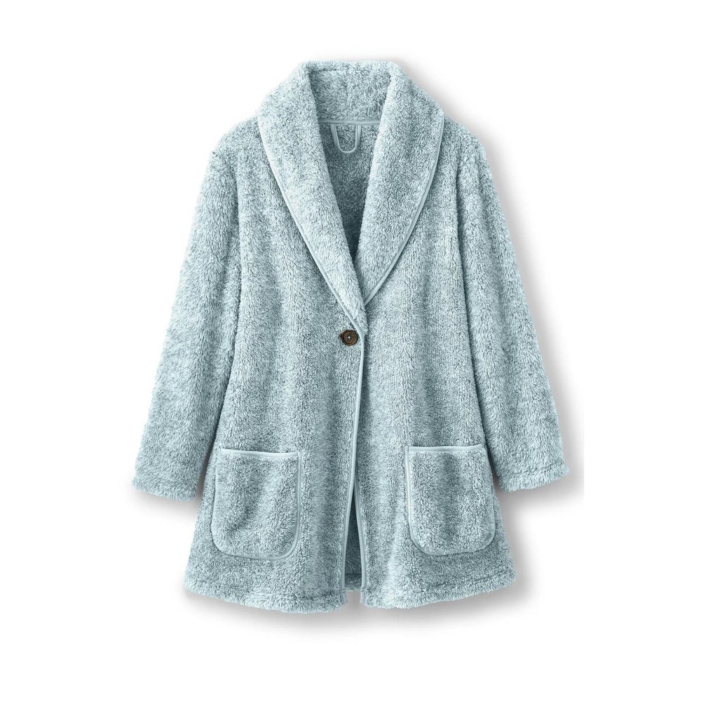 NWT SOFT SURROUNDINGS Most Wonderful Cardi Women's Small Blue Fleece Cardigan - Picture 1 of 9